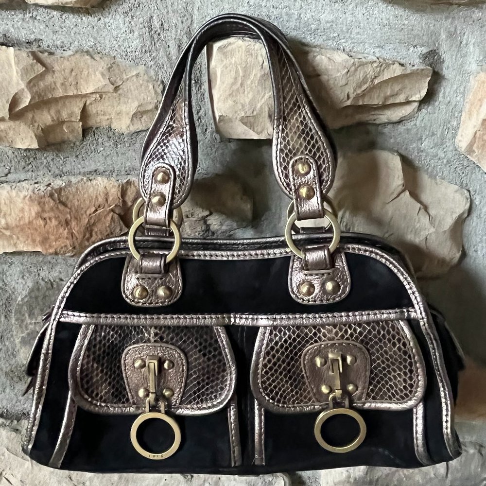 Black Suede Rafe NY Handbag